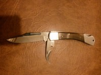 Нож складной, туристический из нержавеющей стали, на два предмета, производства "Окские ножи" (стандарт 2)